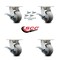 Service Caster 4 Inch Kingpinless Thermoplastic Wheel Caster Set with Brake and Swivel Lock SCC SCC-KP30S420-TPRRD-SLB-BSL-4 - alternate 3